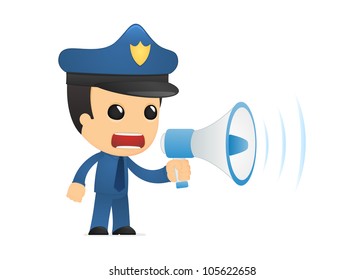 funny cartoon policeman in various poses for use in advertising, presentations, brochures, blogs, documents and forms, etc.