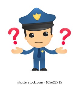 funny cartoon policeman in various poses for use in advertising, presentations, brochures, blogs, documents and forms, etc.