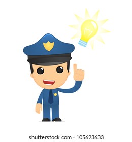 funny cartoon policeman in various poses for use in advertising, presentations, brochures, blogs, documents and forms, etc.