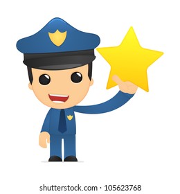 funny cartoon policeman in various poses for use in advertising, presentations, brochures, blogs, documents and forms, etc.