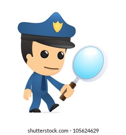 funny cartoon policeman in various poses for use in advertising, presentations, brochures, blogs, documents and forms, etc.