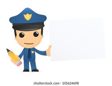 funny cartoon policeman in various poses for use in advertising, presentations, brochures, blogs, documents and forms, etc.