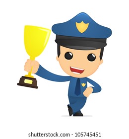 funny cartoon policeman in various poses for use in advertising, presentations, brochures, blogs, documents and forms, etc.