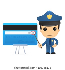 funny cartoon policeman in various poses for use in advertising, presentations, brochures, blogs, documents and forms, etc.