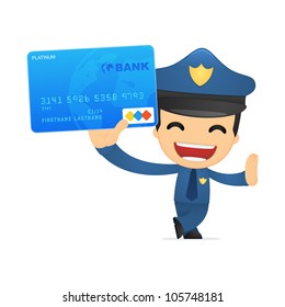 funny cartoon policeman in various poses for use in advertising, presentations, brochures, blogs, documents and forms, etc.