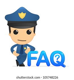 funny cartoon policeman in various poses for use in advertising, presentations, brochures, blogs, documents and forms, etc.