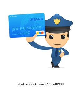funny cartoon policeman in various poses for use in advertising, presentations, brochures, blogs, documents and forms, etc.