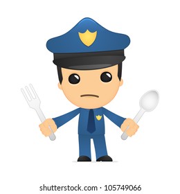 funny cartoon policeman in various poses for use in advertising, presentations, brochures, blogs, documents and forms, etc.