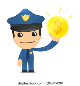 funny cartoon policeman in various poses for use in advertising, presentations, brochures, blogs, documents and forms, etc.