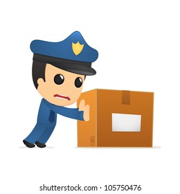 funny cartoon policeman in various poses for use in advertising, presentations, brochures, blogs, documents and forms, etc.