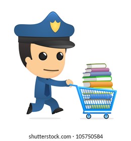funny cartoon policeman in various poses for use in advertising, presentations, brochures, blogs, documents and forms, etc.