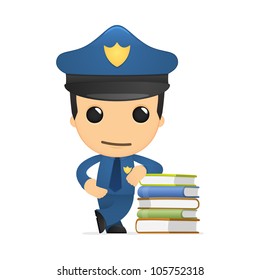 funny cartoon policeman in various poses for use in advertising, presentations, brochures, blogs, documents and forms, etc.