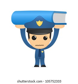 funny cartoon policeman in various poses for use in advertising, presentations, brochures, blogs, documents and forms, etc.