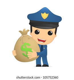 funny cartoon policeman in various poses for use in advertising, presentations, brochures, blogs, documents and forms, etc.