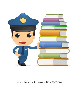 funny cartoon policeman in various poses for use in advertising, presentations, brochures, blogs, documents and forms, etc.