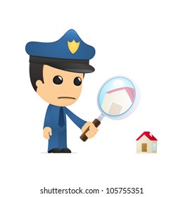 funny cartoon policeman in various poses for use in advertising, presentations, brochures, blogs, documents and forms, etc.