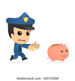 funny cartoon policeman in various poses for use in advertising, presentations, brochures, blogs, documents and forms, etc.