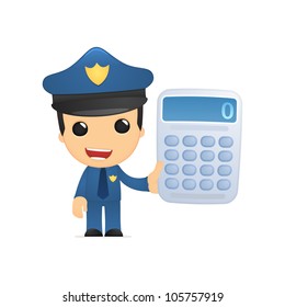 funny cartoon policeman in various poses for use in advertising, presentations, brochures, blogs, documents and forms, etc.