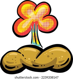 Graciosa ilustración de poop o vector de poo