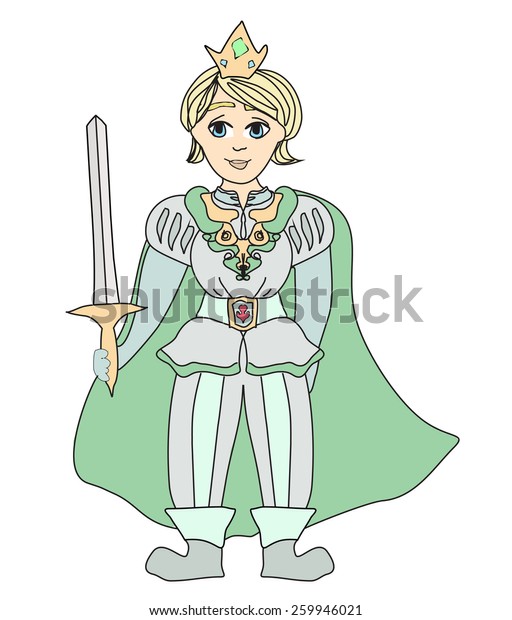 Funny Cartoon Prince On White Background Stock Vector (Royalty Free ...