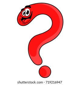 funny cartoon question mark . the design of the character. vector illustration.