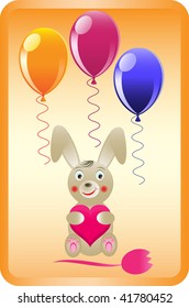 Funny cartoon rabbit