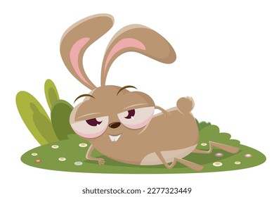 conejo de caricatura divertida en una pose coqueta