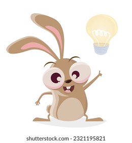 funny cartoon rabbit has a good idea