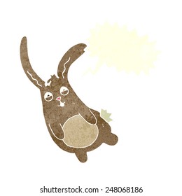 funny cartoon rabbit with speech bubble