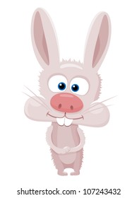 Divertido conejo de dibujos animados. Ilustración del vector