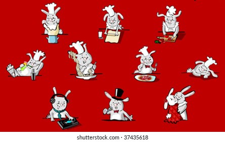 funny cartoon rabbits