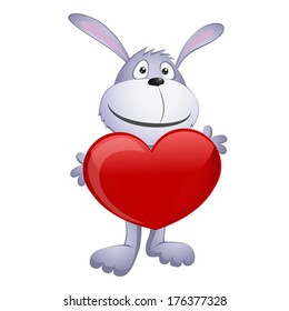 funny cartoon rabbits. Vector illustration 