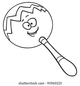 Funny cartoon rattle character
