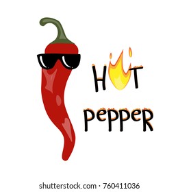 funny cartoon red pepper funky character. For t-shirt or other uses,T-shirt, apparel graphics / textile graphic