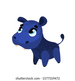 Funny cartoon rhinoceros. Vector illustration in children's style, for children's books, t-shirt prints, greeting cards, posters, stickers or decor