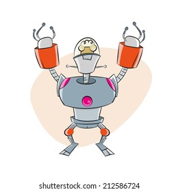 funny cartoon robot
