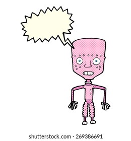 robot de caricatura divertido con burbuja de habla