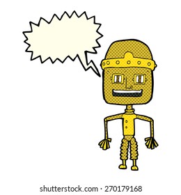 lustiger Cartoon-Roboter mit Sprachblase