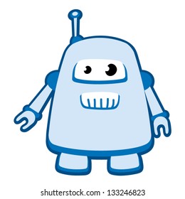 Funny cartoon robot toy, vector illustration