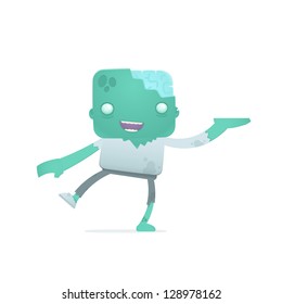funny cartoon robot in various poses for use in advertising, presentations, brochures, blogs, documents and forms, etc.