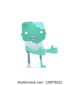 funny cartoon robot in various poses for use in advertising, presentations, brochures, blogs, documents and forms, etc.