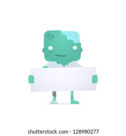 funny cartoon robot in various poses for use in advertising, presentations, brochures, blogs, documents and forms, etc.