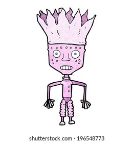 funny cartoon robot wearing crown