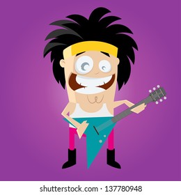 lustiger Cartoon-Rocker
