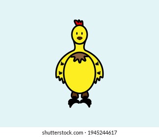 Funny Cartoon rooster. Vector illustration