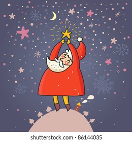 Funny cartoon Santa