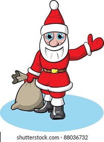 Funny Cartoon Santa Claus Stock Vector (Royalty Free) 88036732