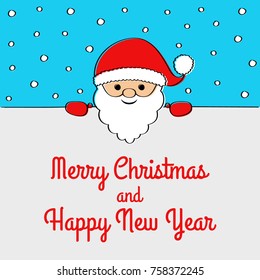 Funny Cartoon Santa Claus Card Greetings Stock Vector (Royalty Free