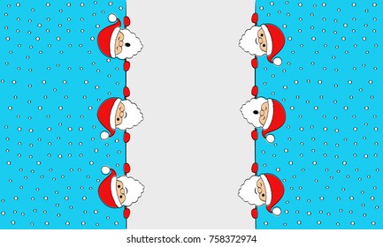 Funny cartoon Santa Claus - card with copyspace. Vector.