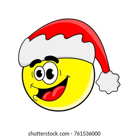 Funny cartoon  Santa Claus emoticon character design. vector illustration